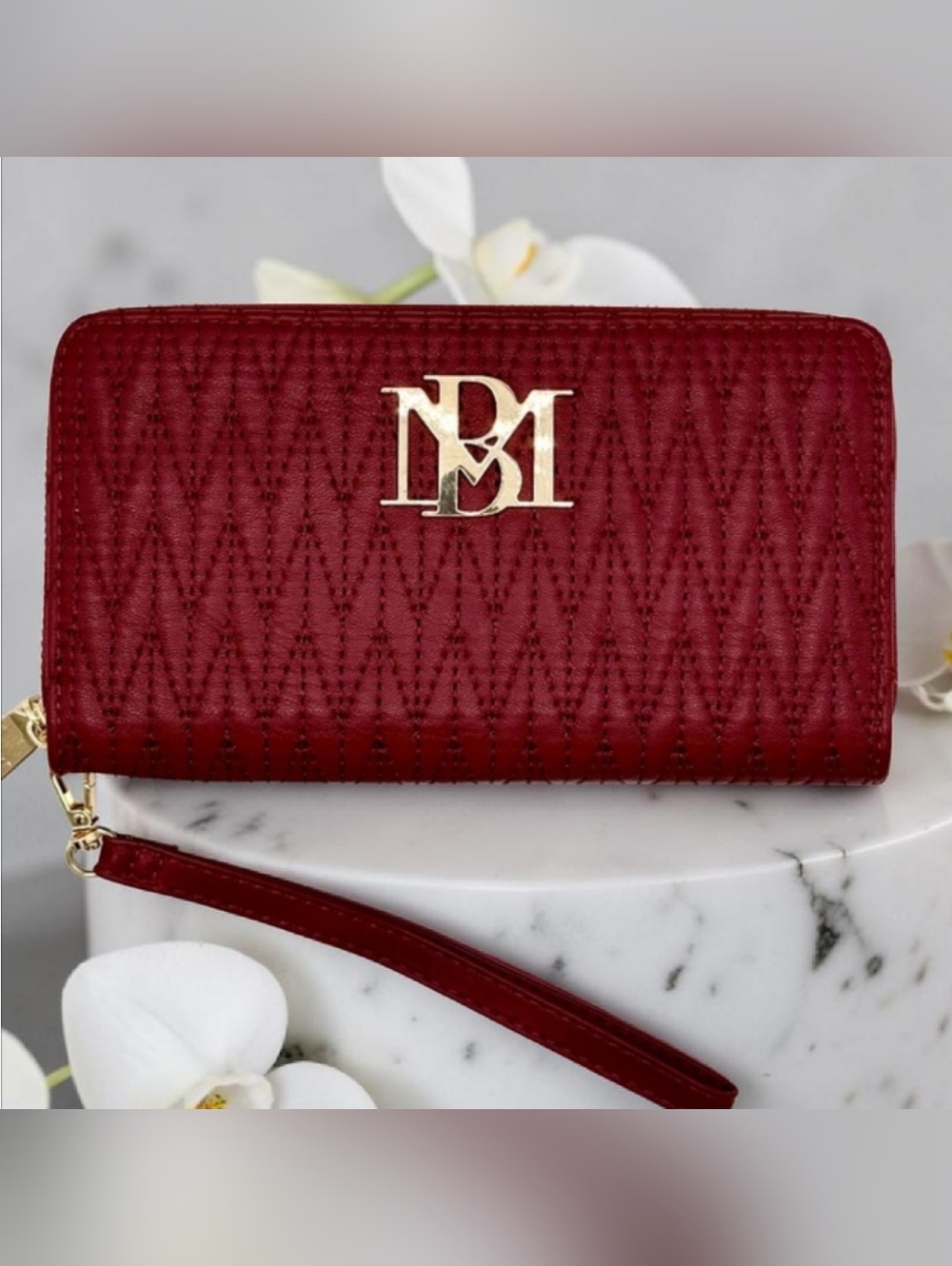 Badgley Mischka Quilted Long Wallet with Cell Phone Holder NWT